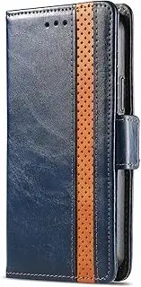 [YBROY] Case for Oppo A96 4G, Magnetic Flip Leather Premium Wallet Phone Case, with Card Slot and Folding Stand, Case Cover for Oppo A96 4G.(Blue)