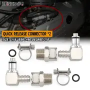 For Triumph Gas Fuel Line Hose Pump Metal Quick Release Disconnect Coupling Set
