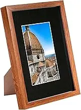 Nicola Spring 3D Shadow Box Frame - Dark Wood A4 Frame (20 x 30cm) - Dark Wood A5 Mount (14 x 21cm) - Pack of 1-3D Photo Frame 3D Box Picture Frame Box Portrait Display Case Wedding Crafts Frame