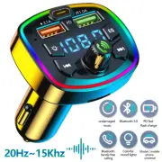 Car MP3 Player Bluetooth 5.0 FM Transmitter w/2 USB Charger and PD QC jedzX