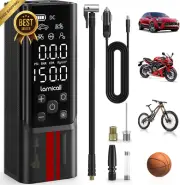 Portable Tire Inflator Air Compressor 150PSI Cordless Car Bike Pump w/ LED