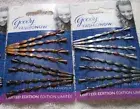 8 Goody Painted Wavy Bobby Slide Hair Pins Bobbies Silver Gray Bronze Brunette