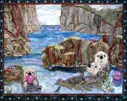 Contemporary Art Fantasy Wildlife Mural Ceramic Backsplash Bath Tile #2407