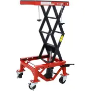 300lb Hydraulic Motorcycle Scissor Jack Lift Foot Step Wheel for Small Dirt Bike