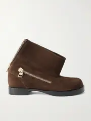 [JW Anderson] JW Anderson - Zip-detailed Suede Ankle Boots - Brown - IT41 IT 41 Brown
