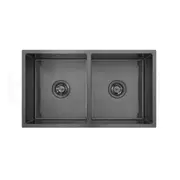 760X440mm Handmade Laundry Kitchen Sink Top/Under Mount Gun Metal