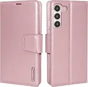 ZUSLAB Galaxy S22 Plus Case 5G 2022 Hanman Leather Wallet Card Cover for Samsung- Rose Gold
