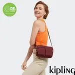 KIPLING 勃根地鐵鏽紅實用多前袋側肩包-ALBENA