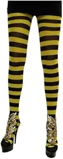 [Generic] The Costumery Striped Tights for Women Black & Yellow Stripe Fashion Stocking Bubble Bee Stockings Halloween or Book Week