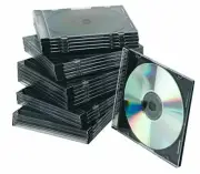 Q-Connect Slim Jewel Case for CD - Black, Pack of 25