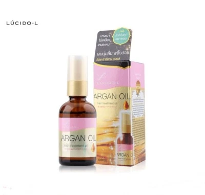 pink L Argan Oil Rich Moisture Hair Treatment Oil Lucido for All Hair Types 60ml