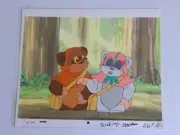 Star Wars Animated Lucasfilm Production Cel Ewoks: Wicket W. Warrick & Kneesaa