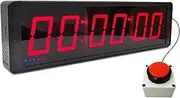 Sport Timer with Chronometer and Interval Timer, LED Digital Wall Clock with Remote Control and Button – Ideal for Fitness, Gym, TrainingBlack,2.3inch