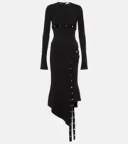 [The Attico] The Attico Asymmetric midi dress AU 8 black