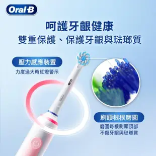 【德國百靈Oral-B-】PRO3 3D電動牙刷(馬卡龍粉/經典藍)