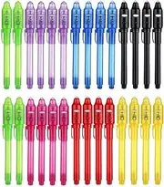 ZDY Invisible Ink Pen 28pcs Spy Pen Invisible Disappearing Ink Pen with UV Light Magic Spy Marker for Secret Message and Kids Party Christmas Halloween Easter Goodies Bags Toy