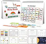 YHZAN Montessori Sensory Toy Preschool Busy Book Toddler Activities 10 Themes for Autism Early Development Aids for Home ABC Shape Color Match Planet Game