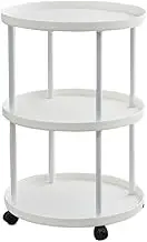 3-Layer Storage Rack with Roller Wheels, Modern Small Bed Side Table, Bathroom Floor Storage Cart, Storage Cart, Suitable for Bedroom Living Room Home Office