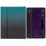 Bluetooth Keyboard Leather Case For Ipad 10.2 / 10.5 With Monochrome Backlight & Three Fold Holder Dark Night Green Keyboards