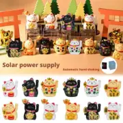 1x Lucky Cat Waving Hand Solar Powered Christmas Gift Figure Fortune Home Y5A2