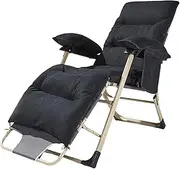 Reclining Chair Folding Zero Gravity Lounge Chair, Adjustable Lounger Chair for Patio Garden Beach Pool, with Cushions 150kg,E FANDIAO