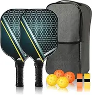 Wdmxszdq Pickleball Paddles, Usapa Approved Fiberglass Surface Pickleball Set with 4 Balls, 1 Pickleball Bag, Non-Slip Sweat Wicking Handle,for Male and Female Beginners and Professional Athletes.