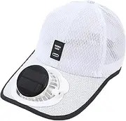 [Generic] Solar Powered Fan Hat, Trucker Hat Baseball Hat, Breathable Sports Hats, UV Protection Beach Hat, Solar Powered Rechargeable Hat for Camping, Cycling, Running