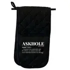 Askhole Noun - Novelty Double Mitt Oven Gloves Double Kitchen Chef BBQ Mitts