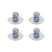 Vista Alegre Transatlantica Coffee Cup & Saucer, Set Of 4