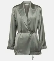[Vince] Vince Self-tie satin blazer AU 10 grey