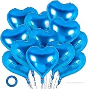 12 Pcs Heart Balloons,18 inch Heart Shape Foil Balloons Love Balloons Valentine Balloons for Birthday Party Wedding Engagement Party Baby Shower Valentine Day Decorations (blue)