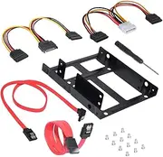 Laroal Mounting Kit, Dual Bracket for Internal Hard Drive from 2.5" to 3.5", SSD/HDD Mounting Kit, Compatible with Desktop PC, NAS and Server Storage Upgrades