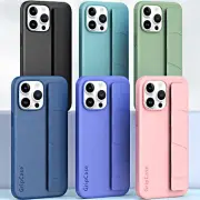 For iPhone 15 14 13 Pro Max Anti-Slip Rubber Wristband Holder Shockproof Case