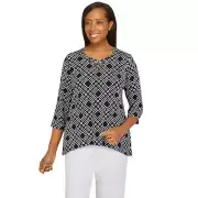 Alfred Dunner Portofino Geometric Puff Print Shirt Petite 77755SJ