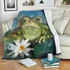 Frog Blanket Throw Fleece Cozy Couch Sofa Plush Adult Kid Bedding Gift