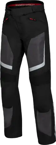 IXS Gerona-Air 1.0, textile pants , color: Black/Dark Grey/Red , size: Short L
