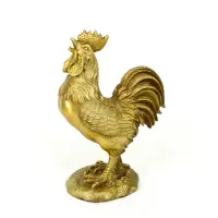 在飛比找樂天市場購物網優惠-家居風水吉祥物 銅藝品 銅雞 銅公雞擺件 金雞獨立