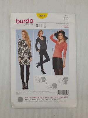 Burda Sewing Pattern 6848 Women's Shirt Pattern Size US 8-20 EUR 34-46 NEW