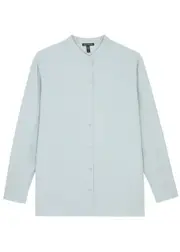 Eileen Fisher Silk-georgette Shirt - Light Blue - S (UK 10-12 / M) S (UK 10-12 / M)