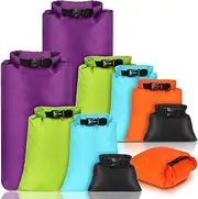[Riakrum] 10 Pcs Waterproof Dry Bags, Ultralight Dry Sacks for Backpacking, Outdoor Sacks Keep Gear for Kayaking Boating Hiking Backpacking(1.5,15,3,5,8L,Multi Colors)