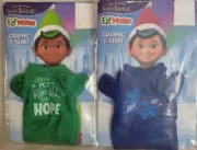 Elf Mates Elf on the Shelf Santaverse Green and Blue Graphic T Shirts (2) New