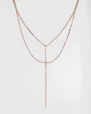 Rose Gold Crystal Lariat Necklace