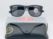 Ray-Ban RB4165 Justin 55mm Rectangular Polarized Unisex Sunglasses - Gray Lens