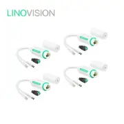 LINOVISION DC12V Waterproof 10/100Mbps Outdoor POE Splitter (4 pack )