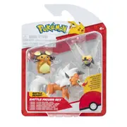 Pokemon Battle Figure Set Dedenne + Lycanroc (Dusk Form) + Ninjask Action Figure