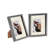 Nicola Spring Acrylic 3D Box Photo Frame with 4" x 6" Mount - 8" x 10" - Grey - Pack of 2