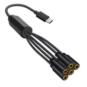 Type C To 3.5mm Audios Sharing Splitter Cable Five Port For Earphones Speakers