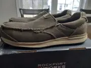 Rockport Works Men's Langdon Composite Toe Casual Slip-on Charcoal - size 10
