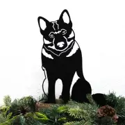 Norwegian Elkhound Black Metal Dog Silhouette