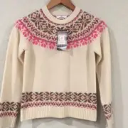 NEW CPC Children's Wear Girls Sz 12 Katrina Fairisle Sweater 100% Lambswool